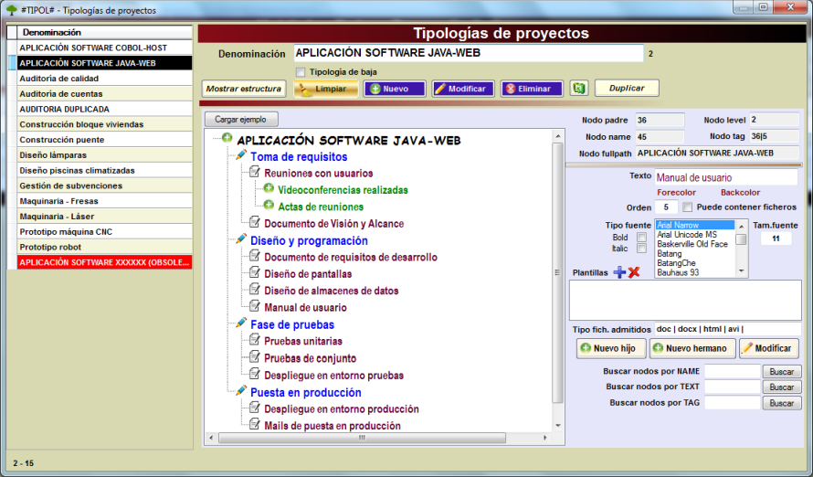Definición tipología de proyecto